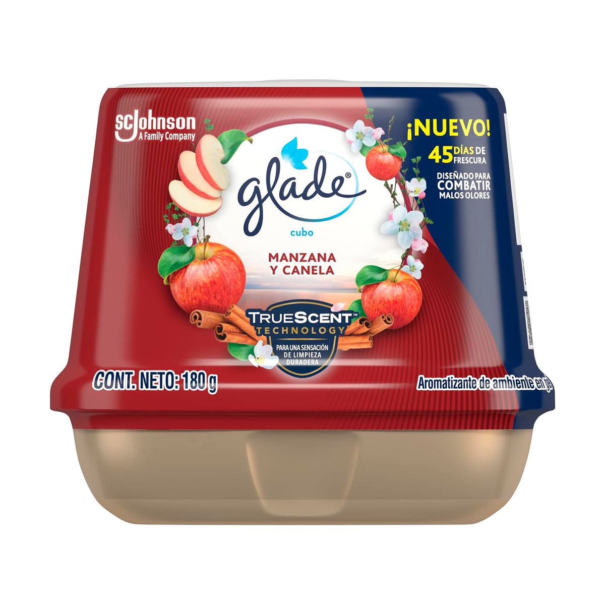 Glade Gel Cubo Manzana Canela 180gr