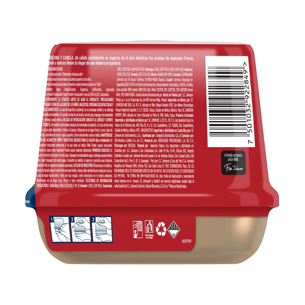 Glade Gel Cubo Manzana Canela 180gr