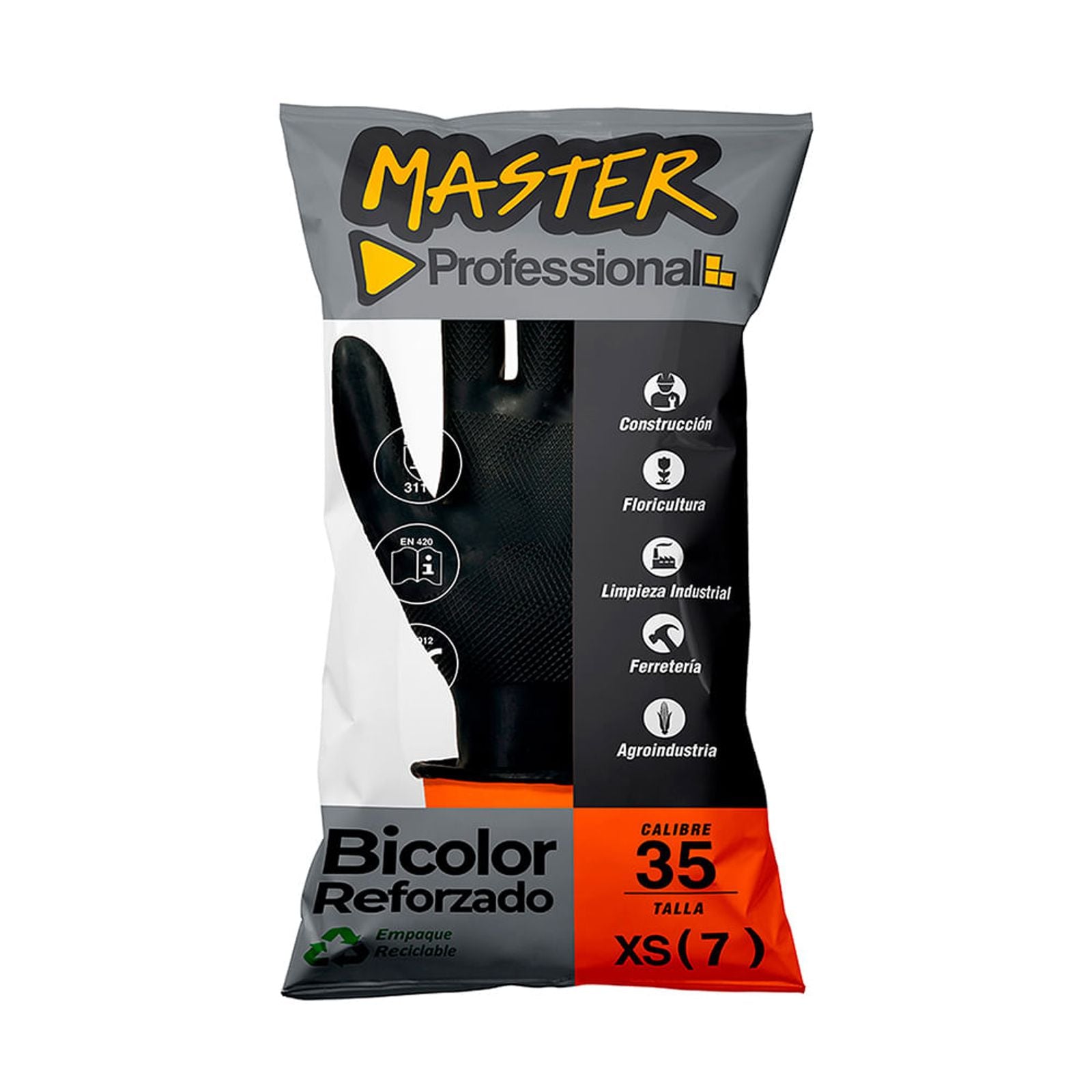Master Guante Bicolor Reforzado C35 Talla 7