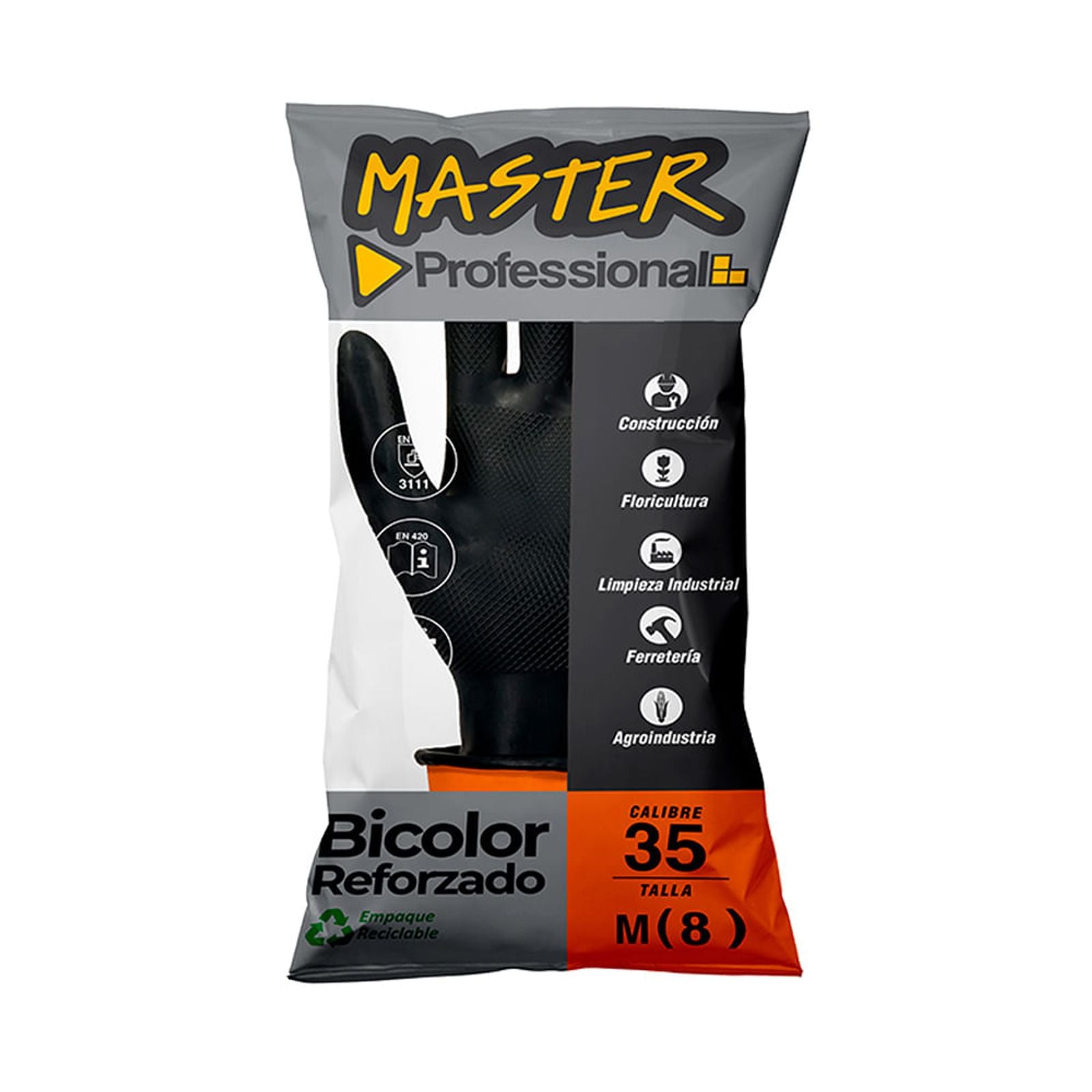 Master Guante Bicolor Reforzado C35 Talla 8