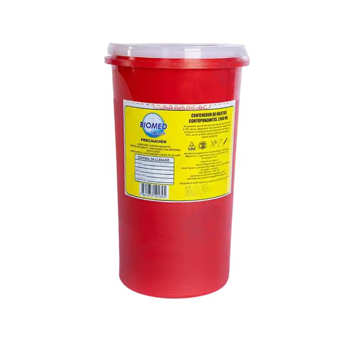 Contenedor de residuos cortopunzantes 2900 ml