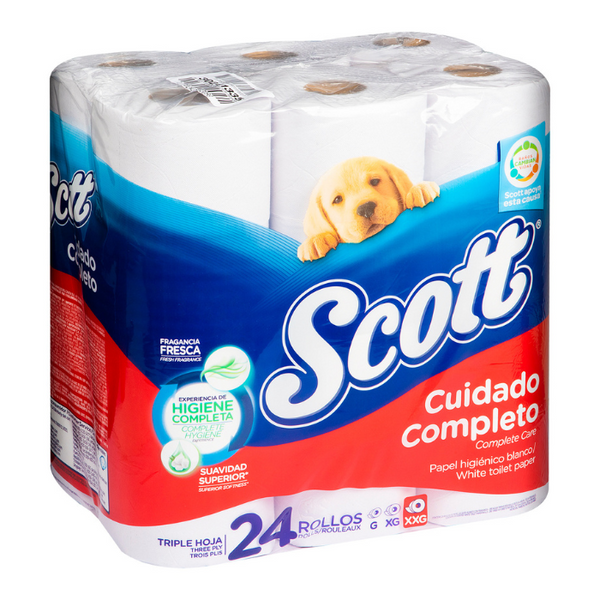 Scottex Papel higiénico Clean Complete 36 Maxi Rolls - 127.69 oz : Salud y  Hogar 
